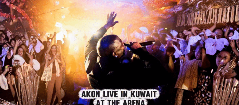 American R&B superstar Akon performing live at The Arena Kuwait on November 21, 2025
